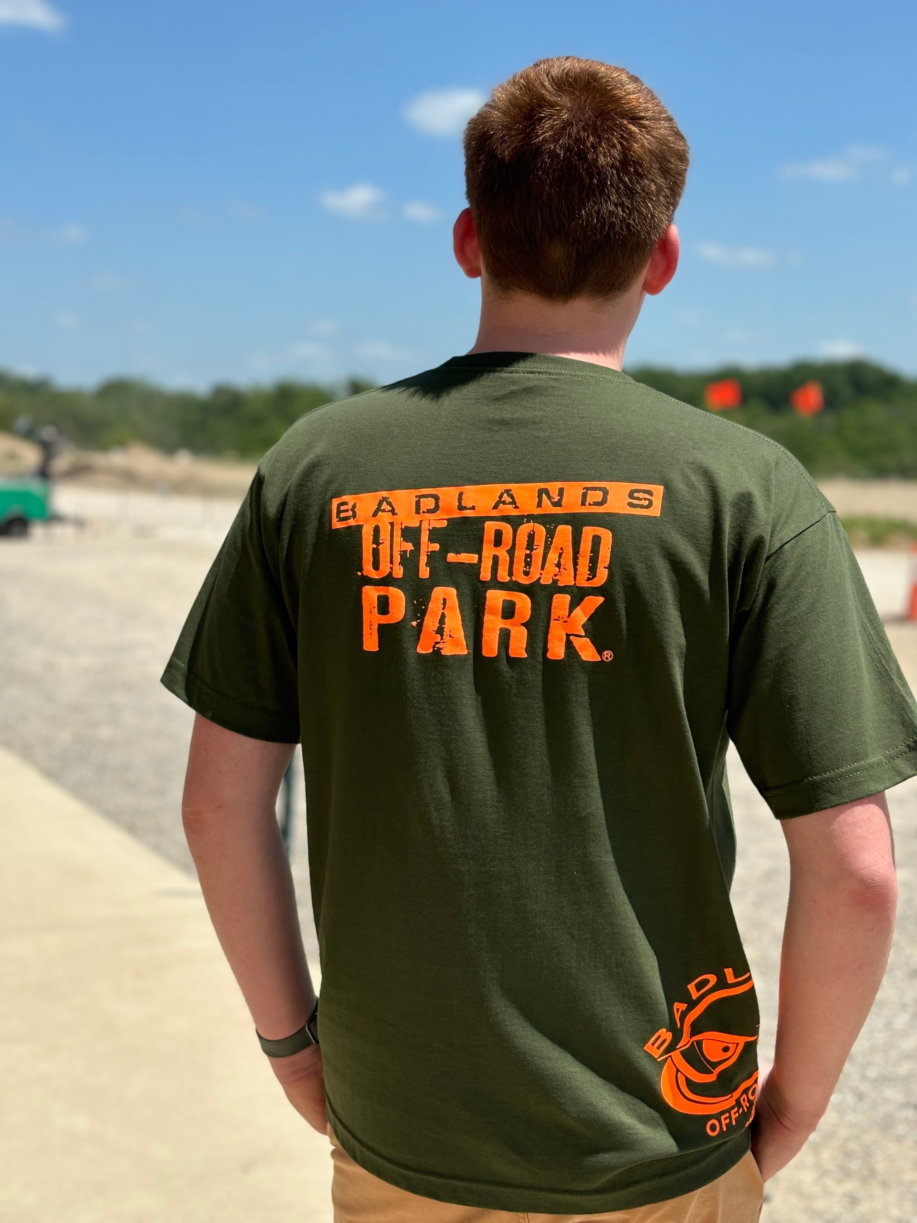 Badlands Olive/Orange Hip Tee