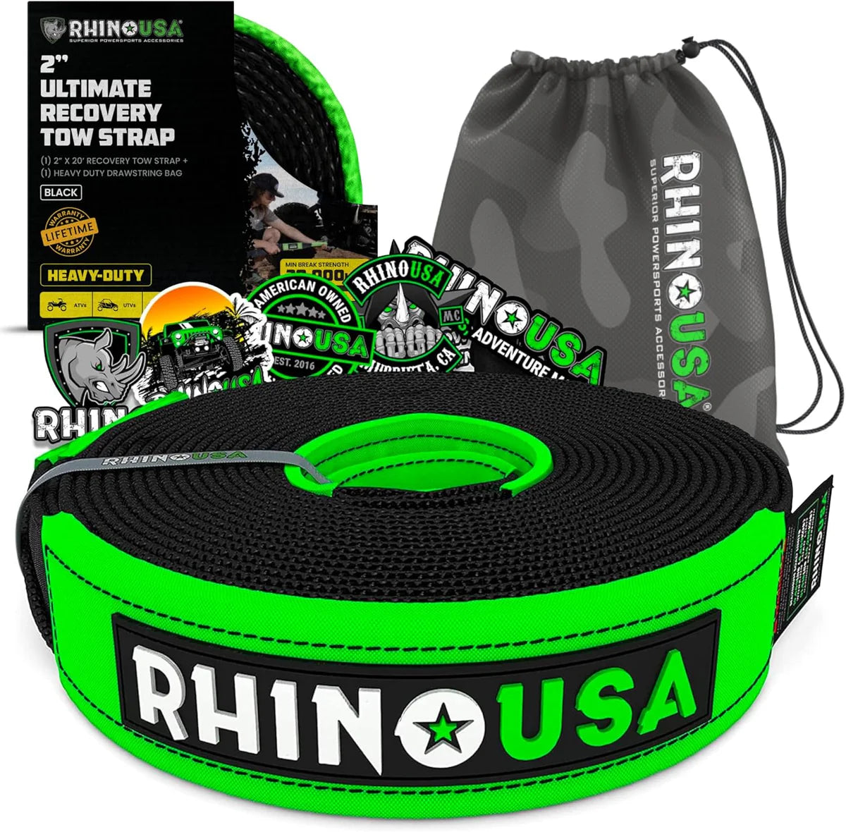 RHINO Ultimate Recovery Tow Strap 2"X20'