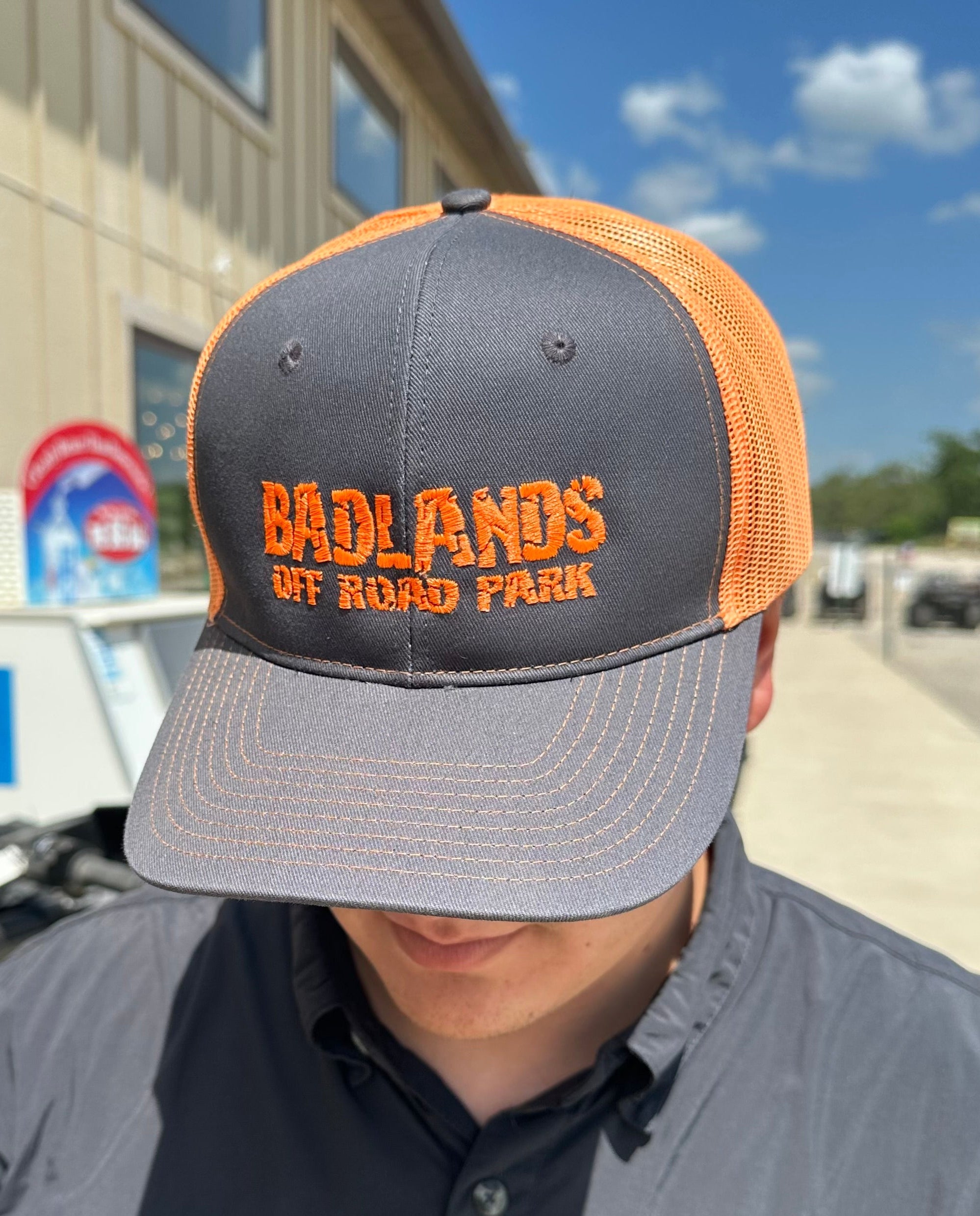 Badlands Hat Snapback Grey and Orange