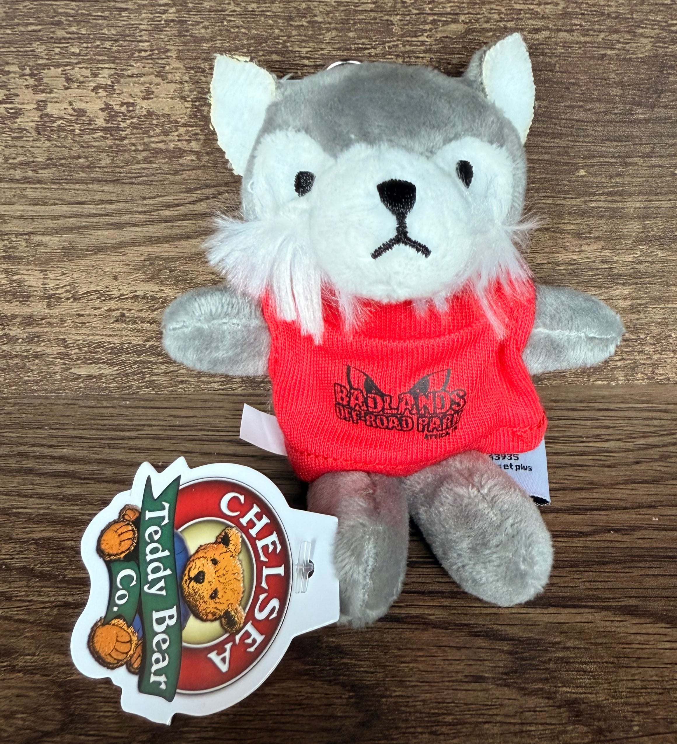 Badlands Stuffed Wolf Keychain
