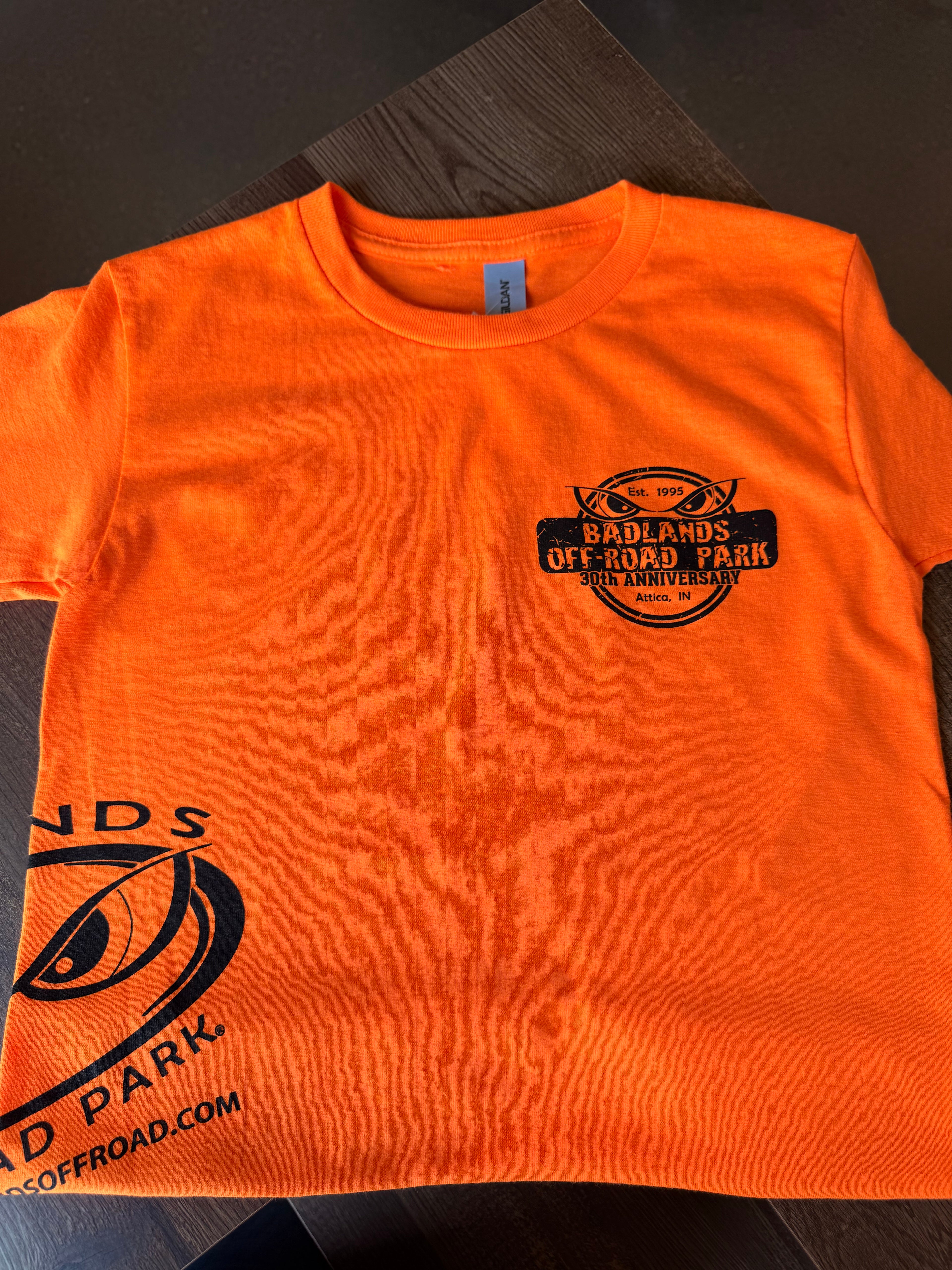Badlands 30th Anniversary Orange/Black Hip Youth T-Shirt
