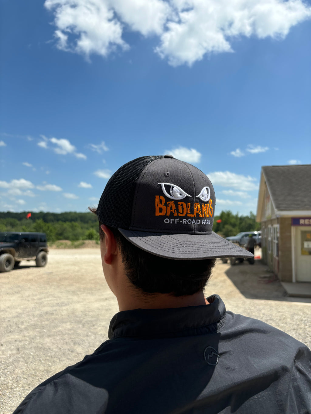 Badlands Grey and Orange Puff FlatBill Hat