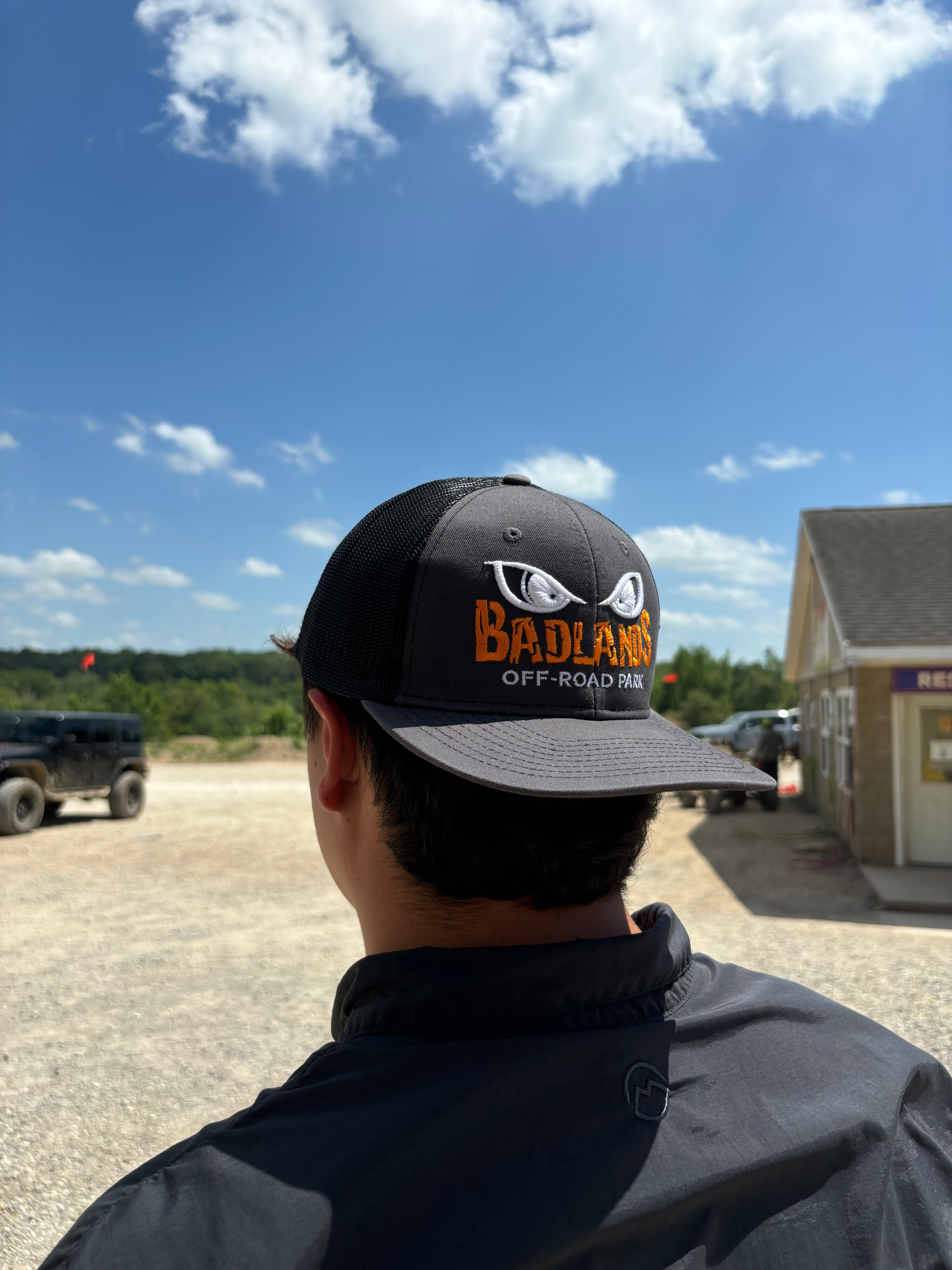 Badlands Grey and Orange Puff FlatBill Hat
