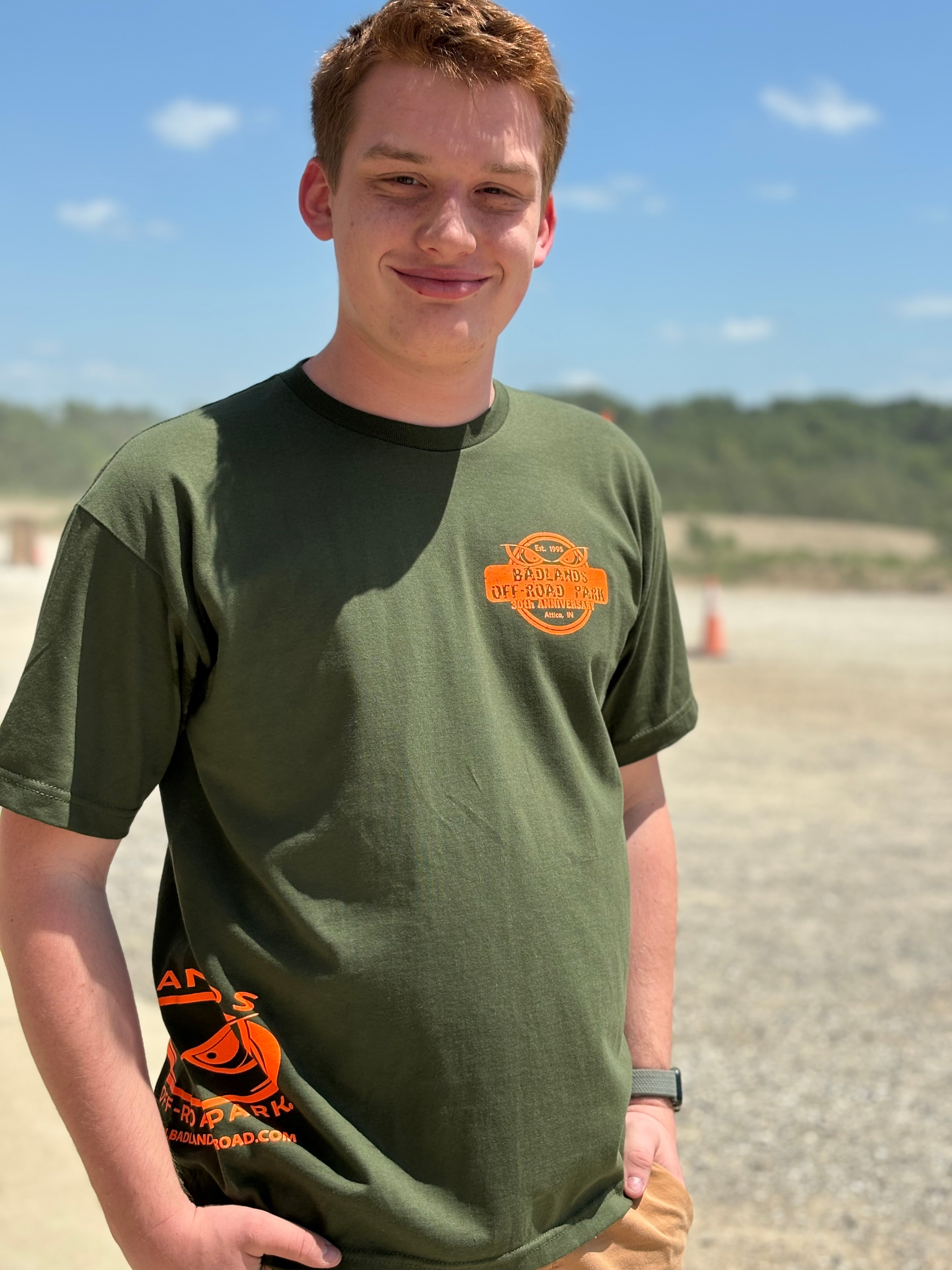 Badlands Olive/Orange Hip Tee