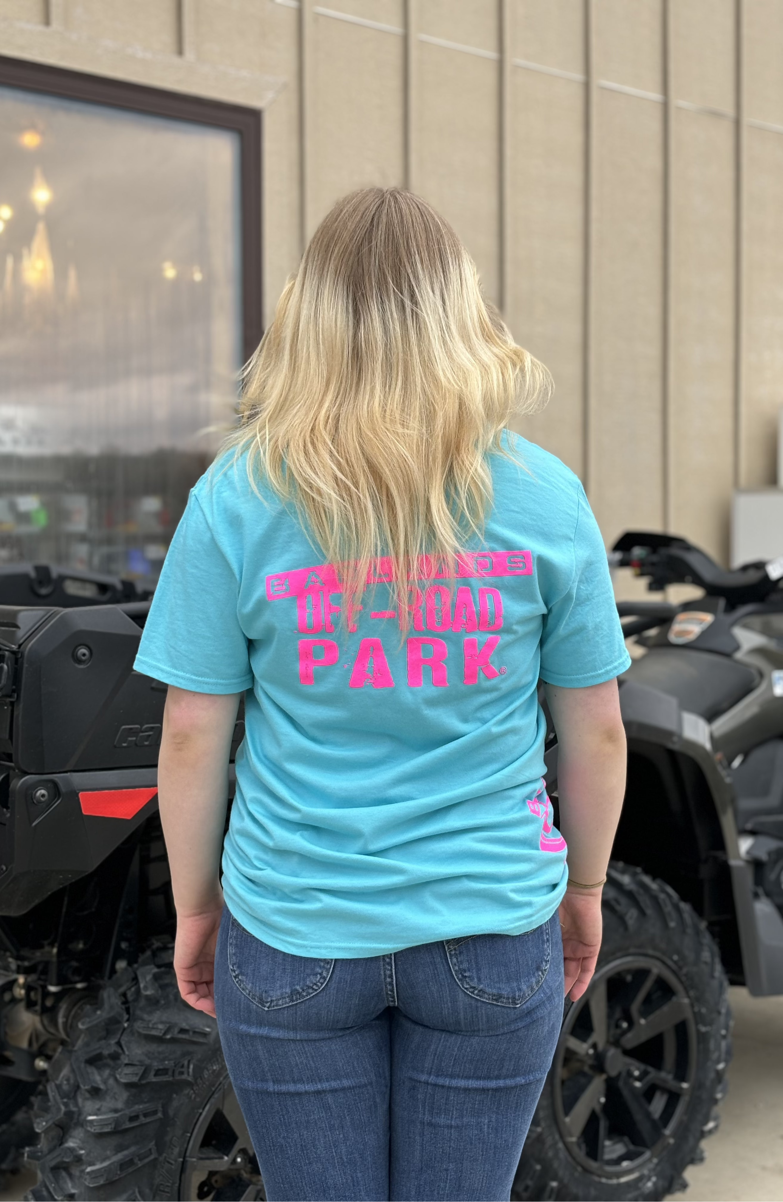 Badlands 30th Anniversary Hip T-Shirt - Aqua/Hot Pink