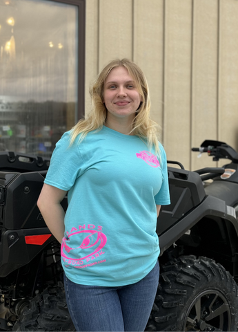 Badlands 30th Anniversary Hip T-Shirt - Aqua/Hot Pink
