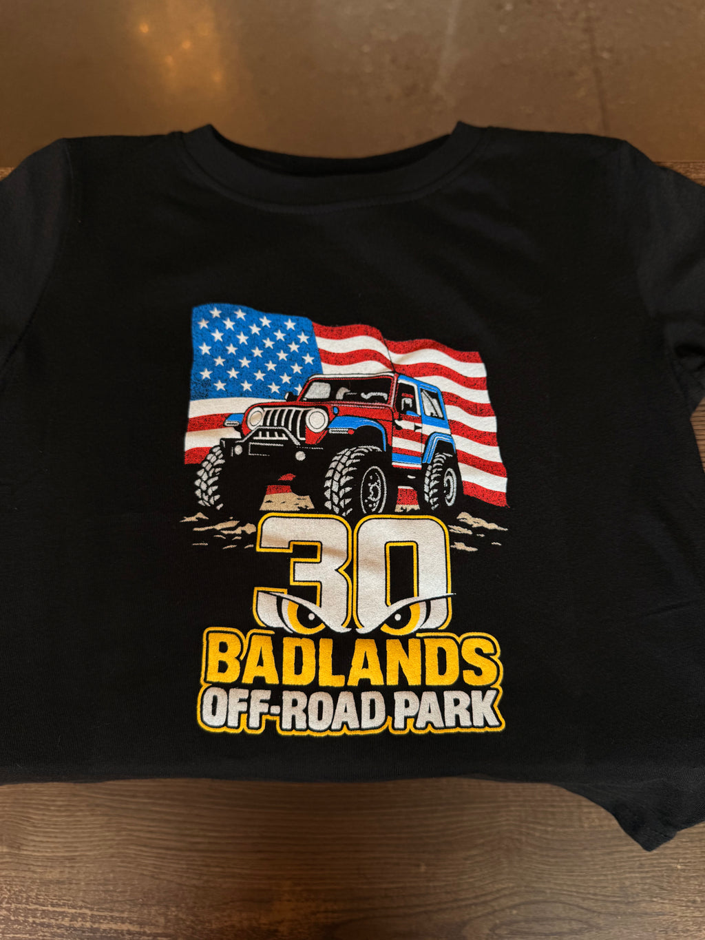 Badlands Patriotic Jeep 30th Anniversary-Kids T-Shirt