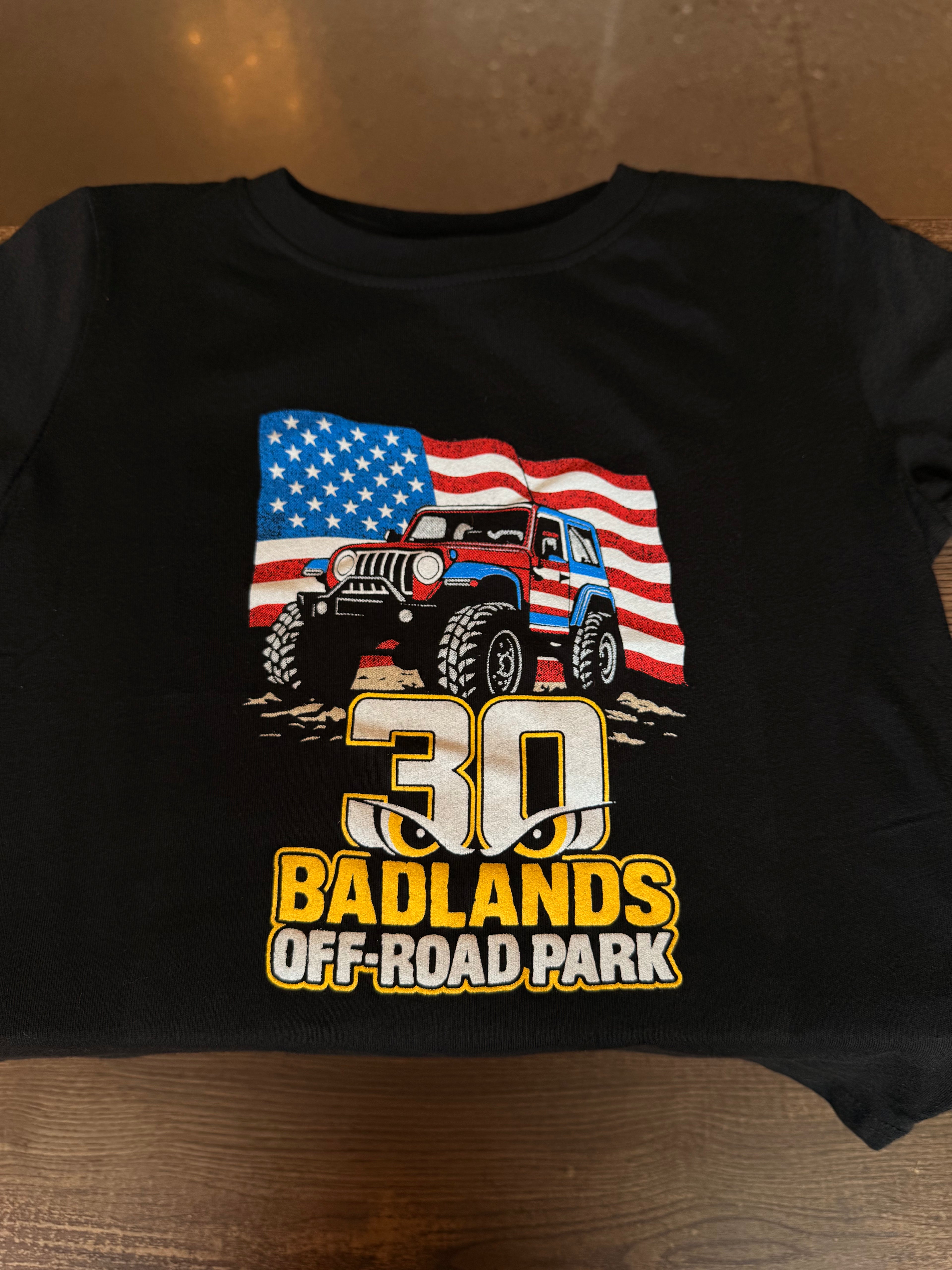 Badlands Patriotic Jeep 30th Anniversary-Kids T-Shirt