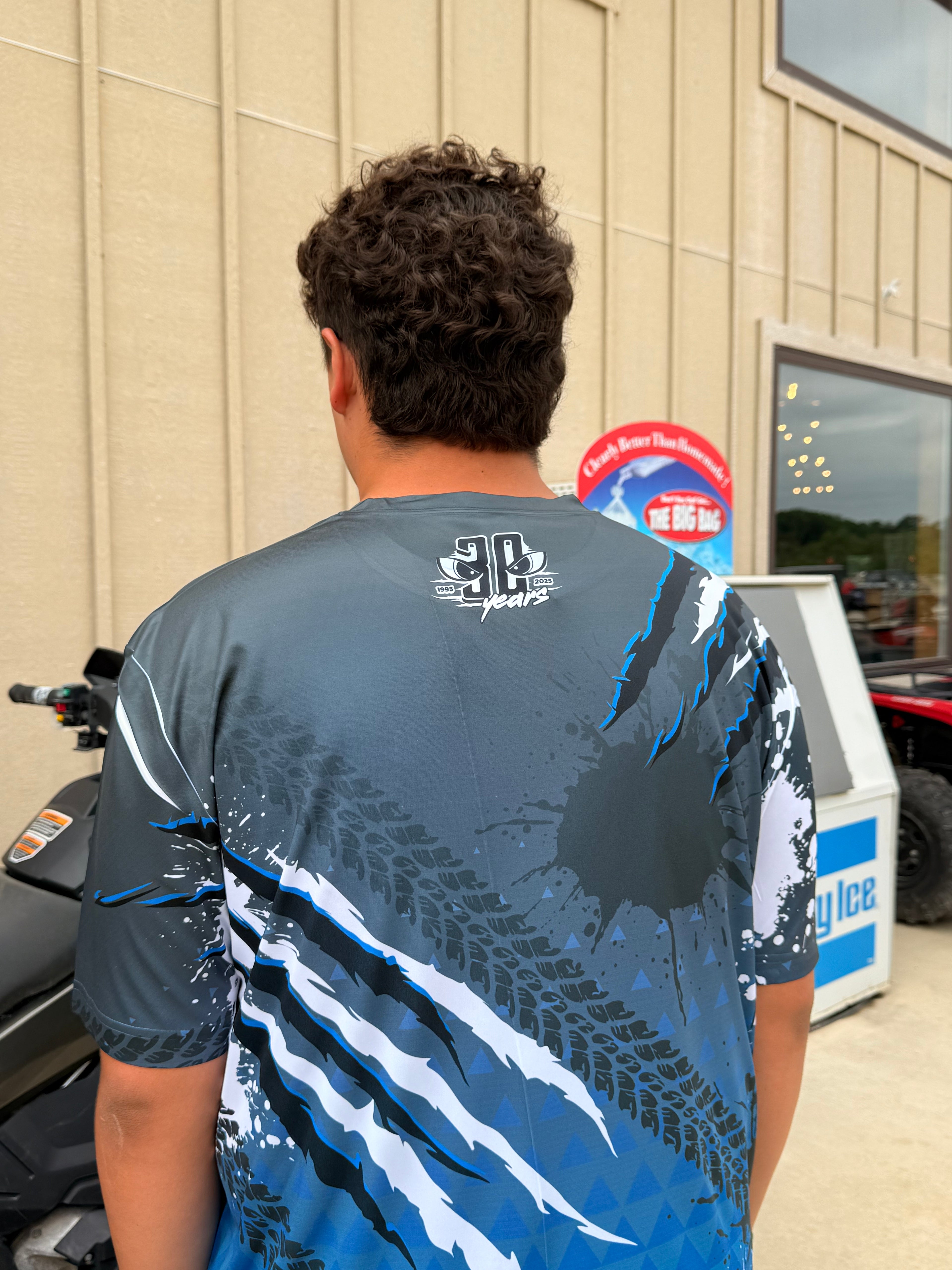 Badlands 30th Anniversary All Over Claw T-shirt -Blue/Gray