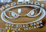 Badlands Oval Decal WHITE