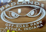 Badlands Oval Decal WHITE