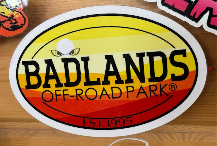 Badlands Oval Sunset Sticker
