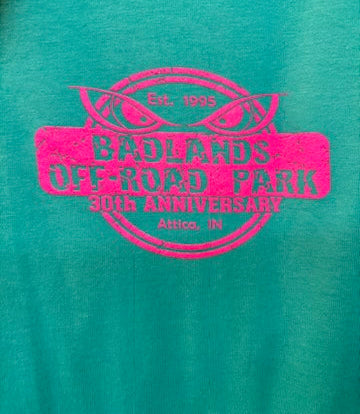 Badlands 30th Anniversary Hip T-Shirt - Aqua/Hot Pink