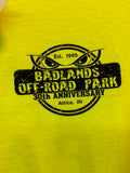 Badlands 30th Anniversary HiVis Yellow/Black Hip T-Shirt