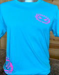 Badlands Hip T-Shirt - Aqua/Hot Pink