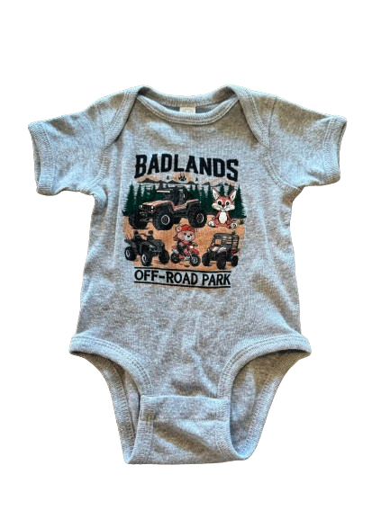 Badlands Critter Crawl Grey Onesie- 30th Anniversary Limited Edition!