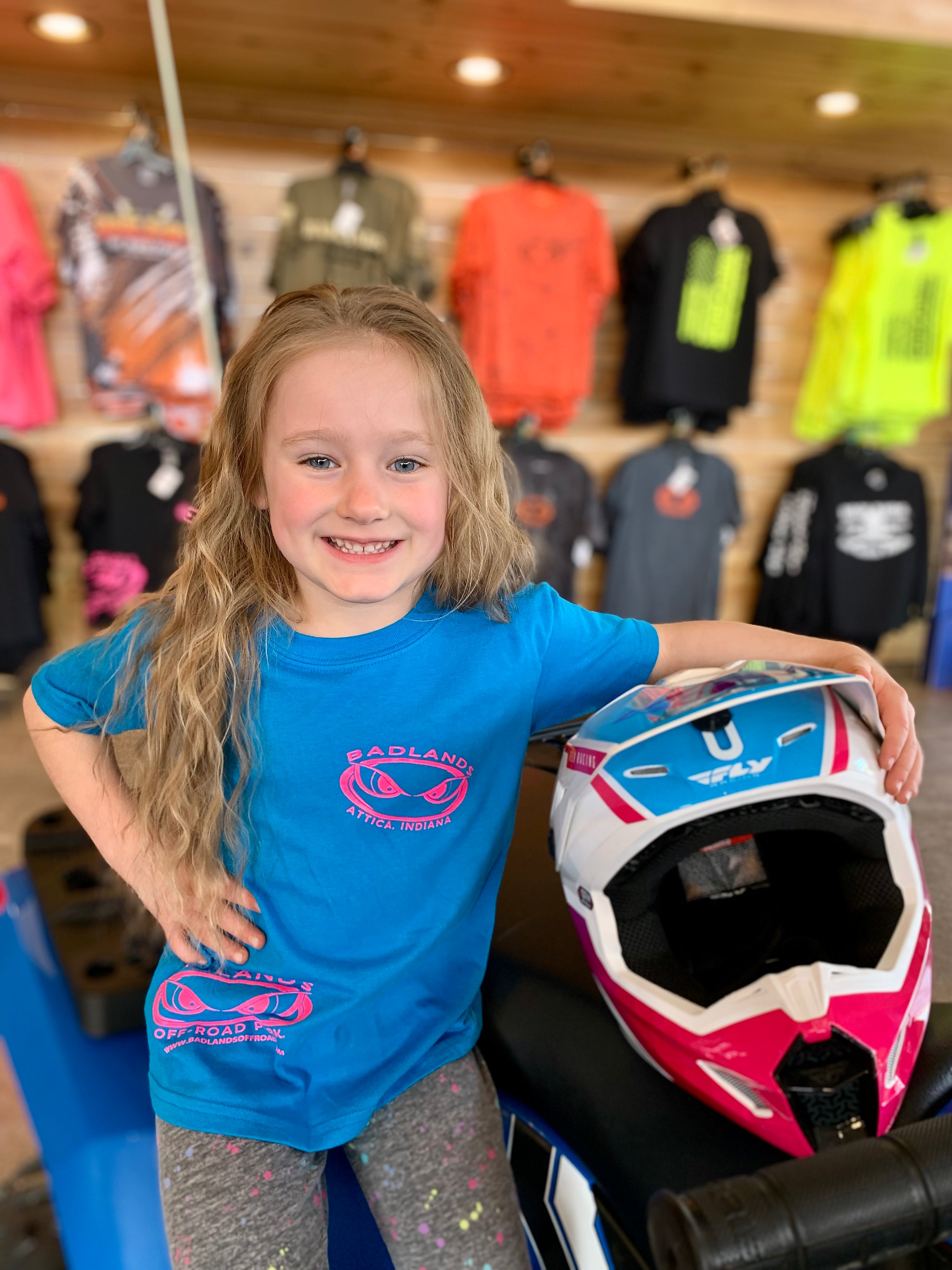 Badlands 30th Anniversary Blue/Pink Hip Youth Shirt