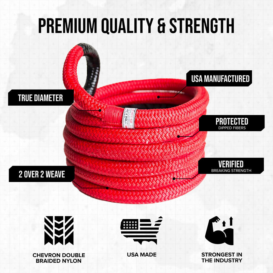 Yankum Ropes 3/4" Kinetic Recovery Rope "Rubber Boa"