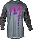 Fly Racing Youth F-16 Jersey Grey with Pink