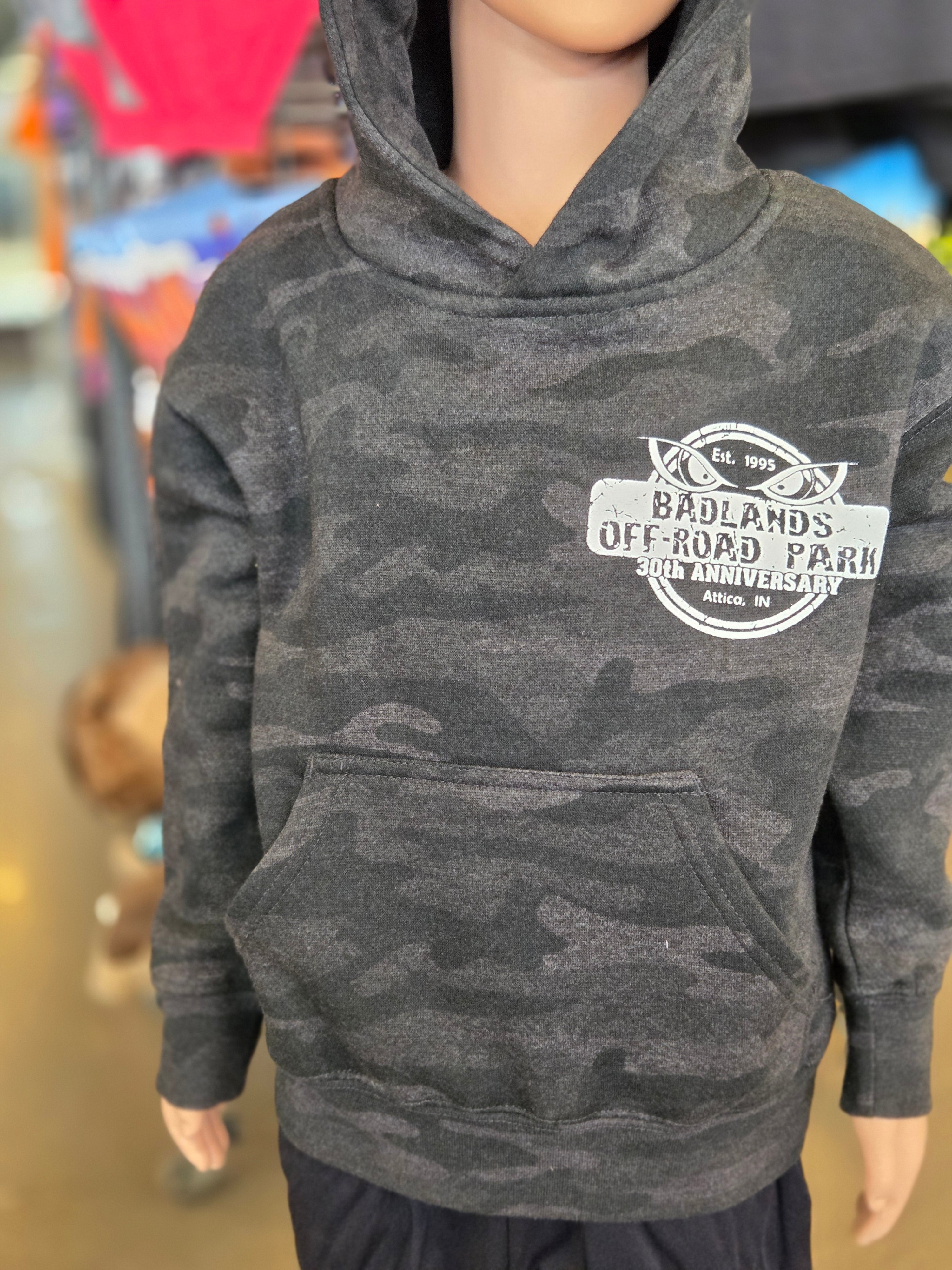 Youth Badlands 30th Anniversary Black Camo Hip Hoodie