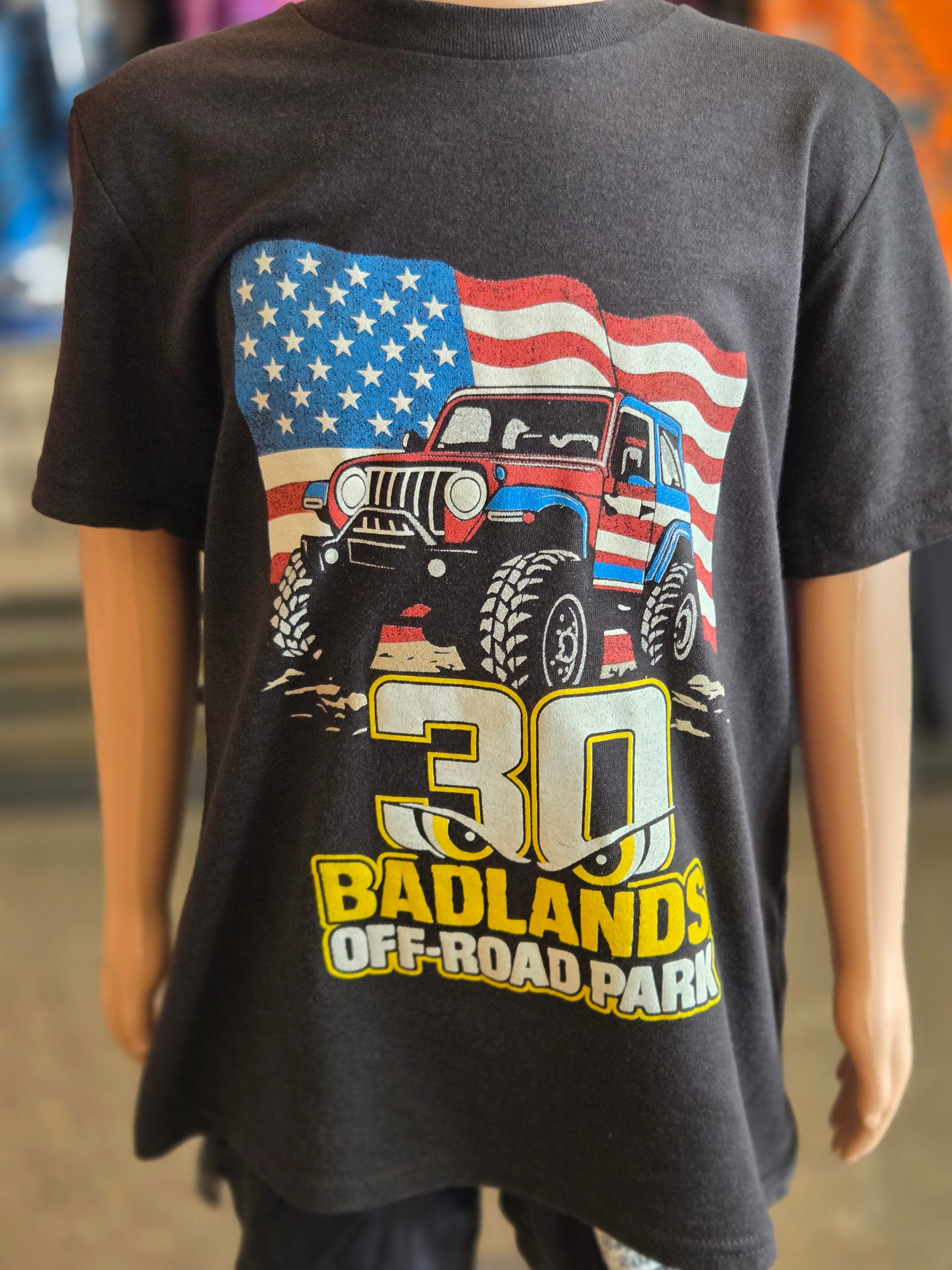 Badlands Patriotic Jeep 30th Anniversary-Kids T-Shirt