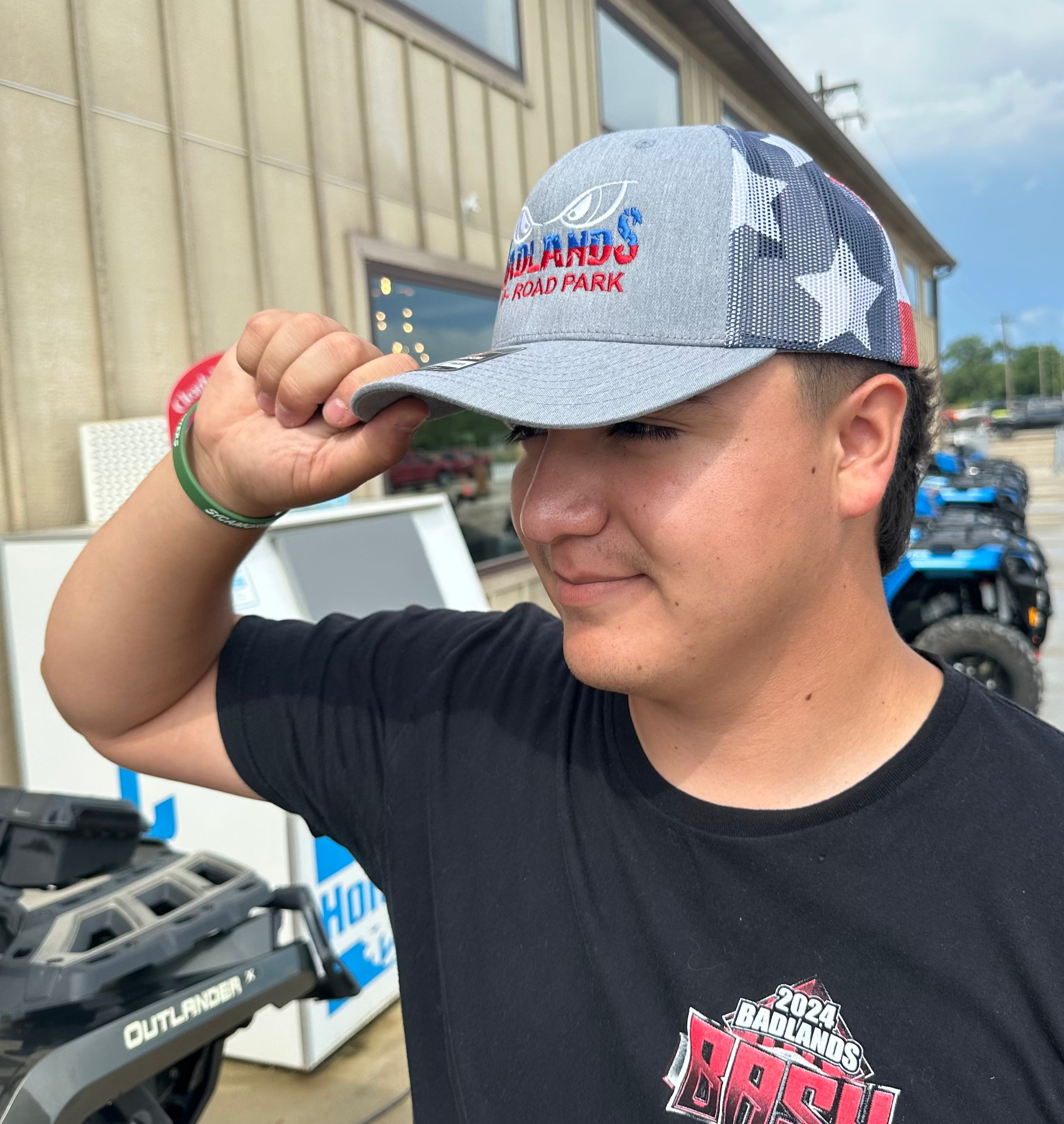 Badlands Grey/ American Flag Hat