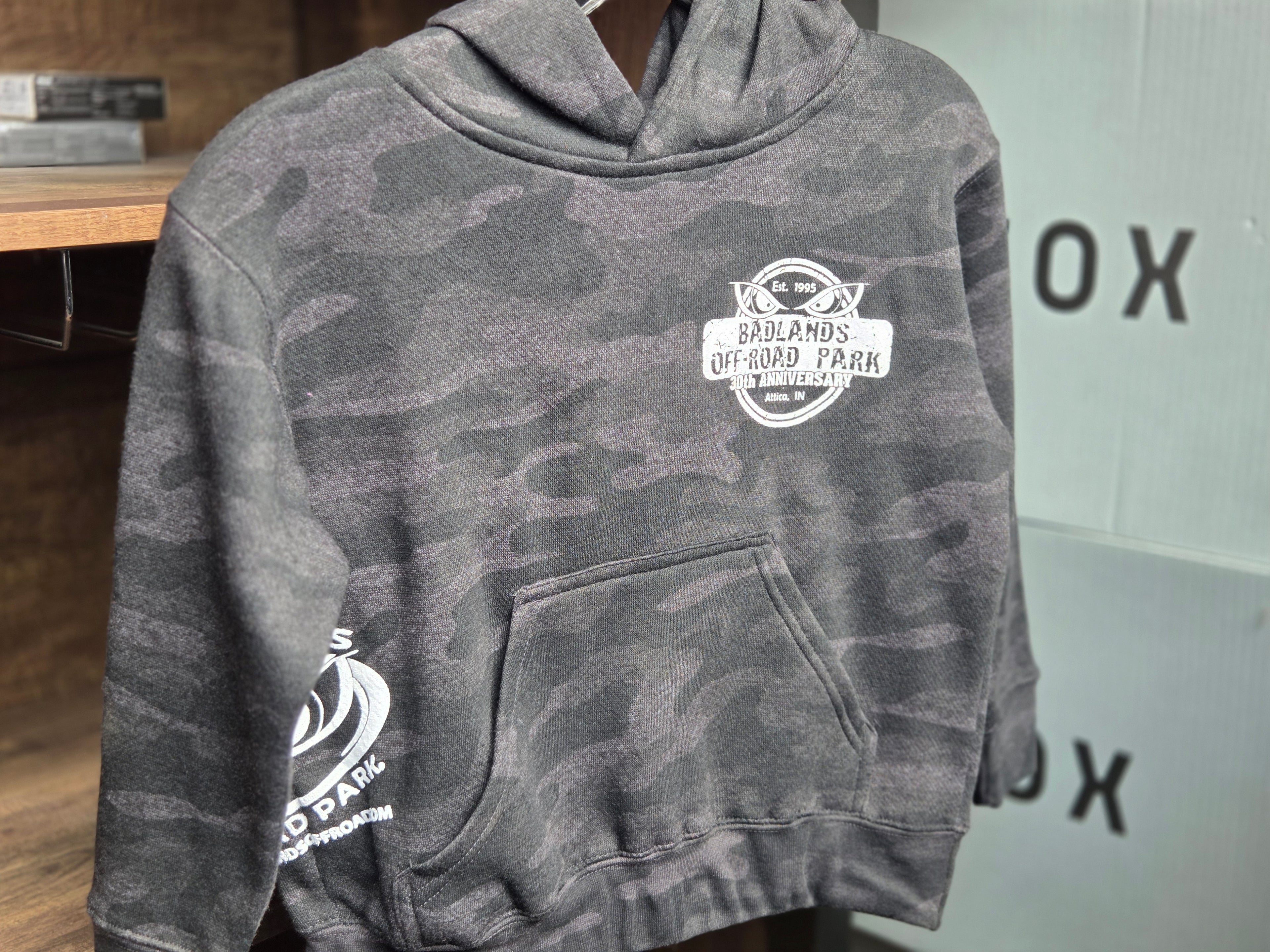 Youth Badlands 30th Anniversary Black Camo Hip Hoodie