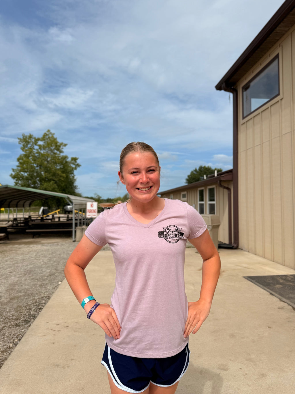 Badlands 30th Anniversary Lilac Tire Flag V-Neck