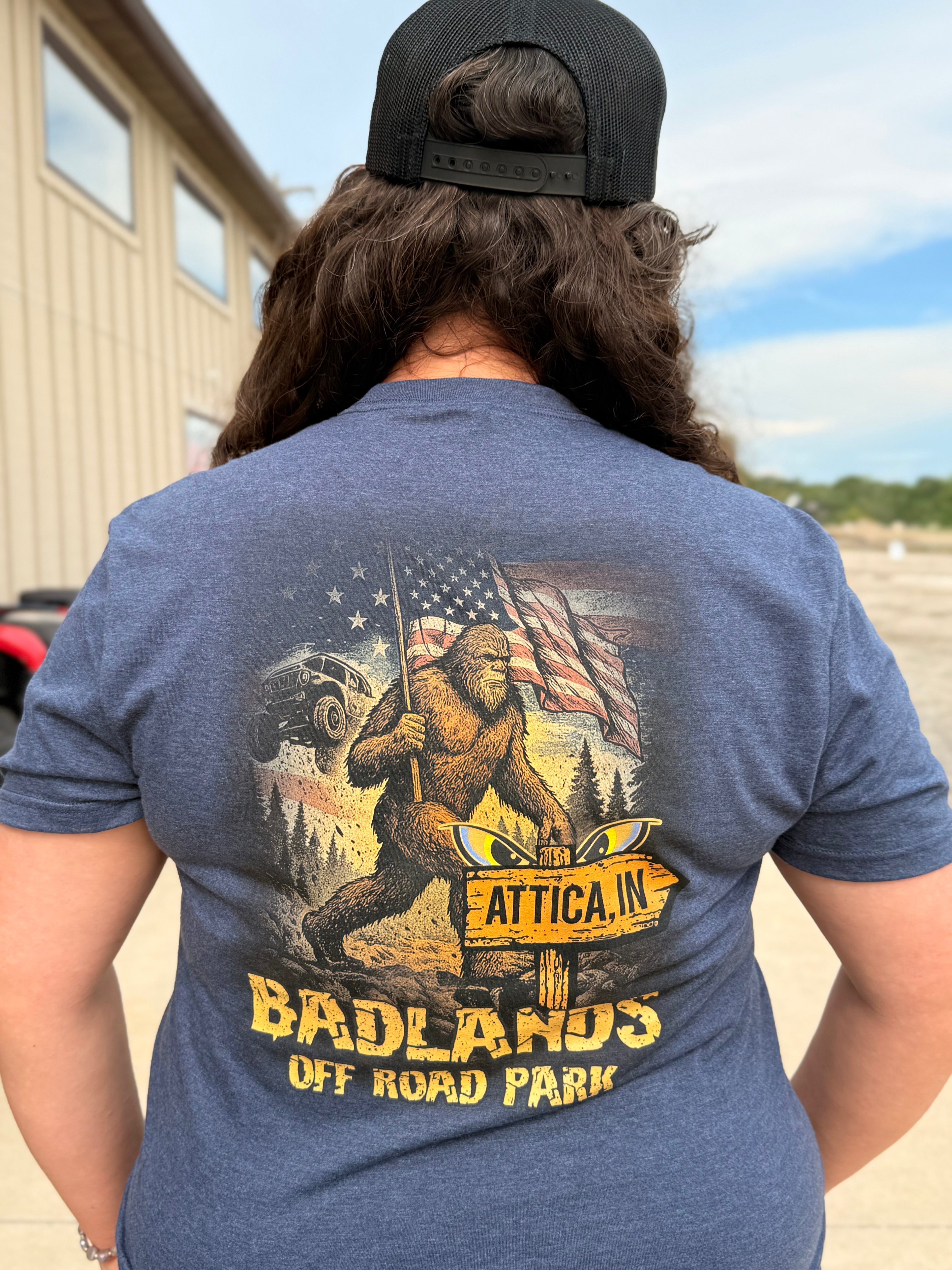 Badlands 30th Anniversary Patriotic Sasquatch T-Shirt