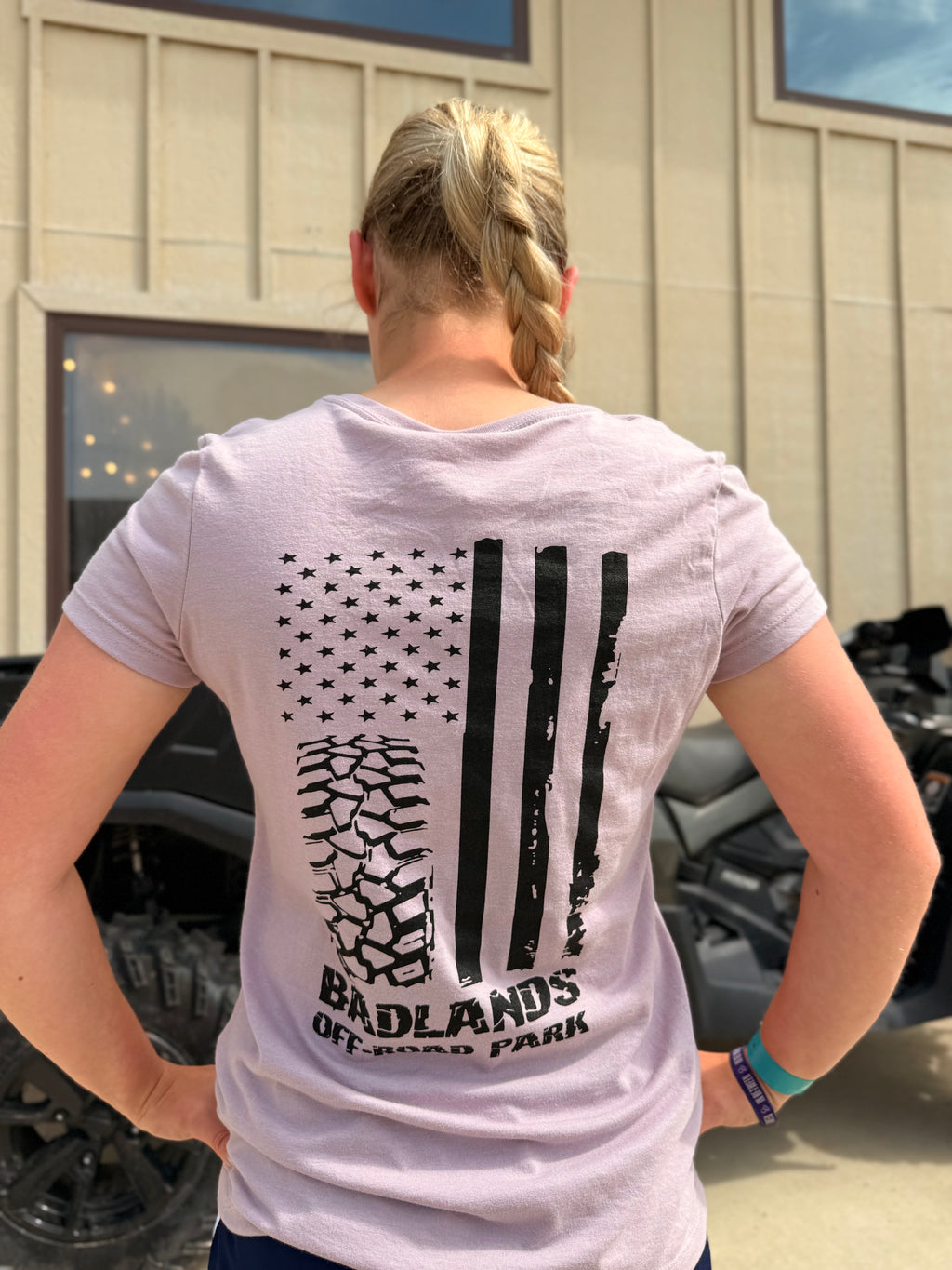 Badlands 30th Anniversary Lilac Tire Flag V-Neck