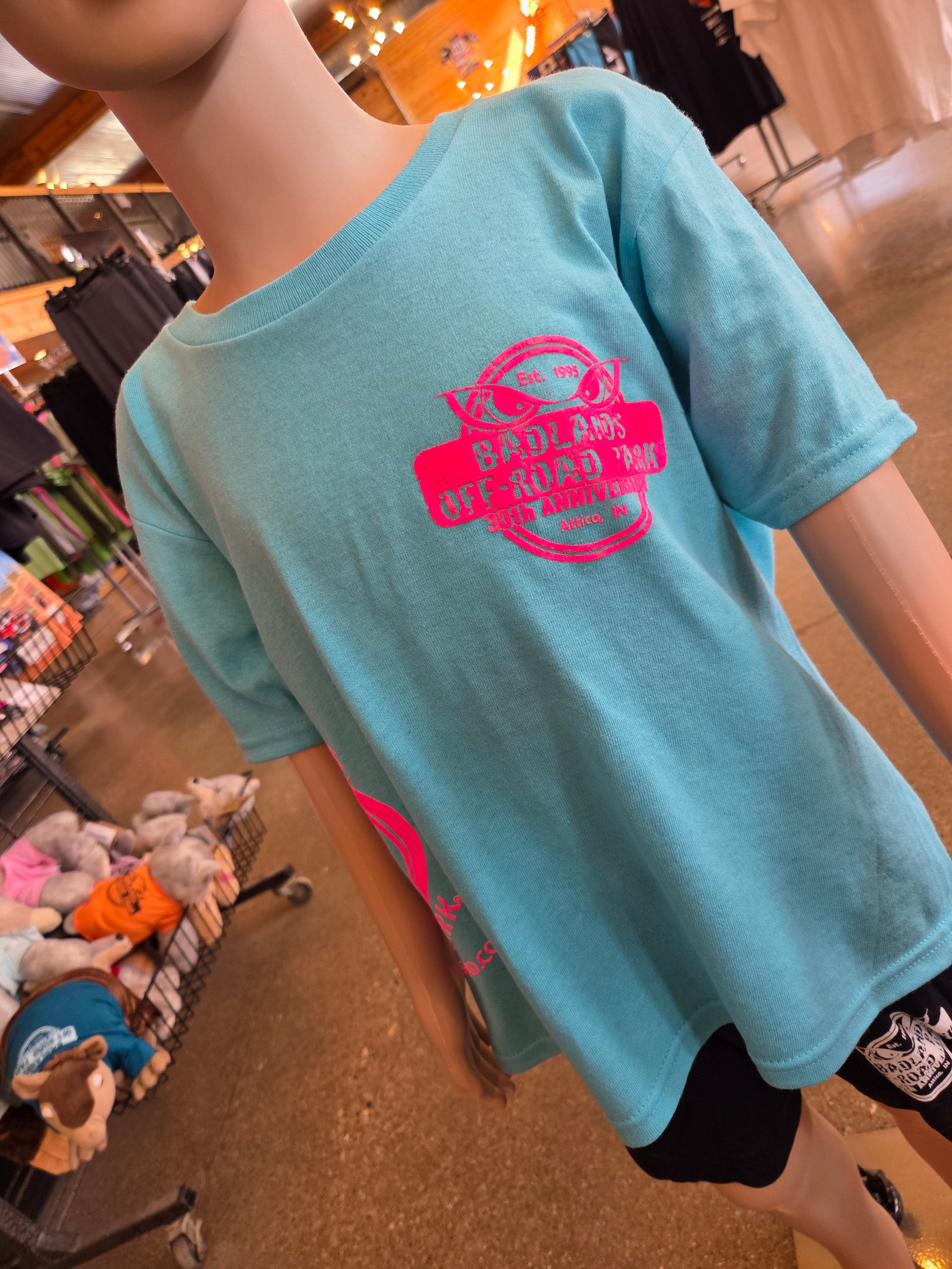Badlands 30th Anniversary Blue/Pink Hip Youth Shirt