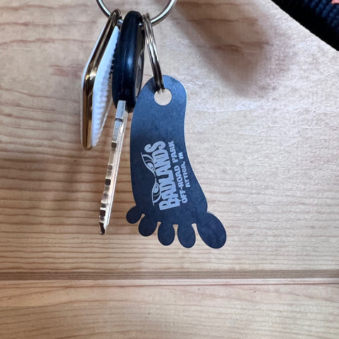 Sasquatch Foot Raw Steel Keychain